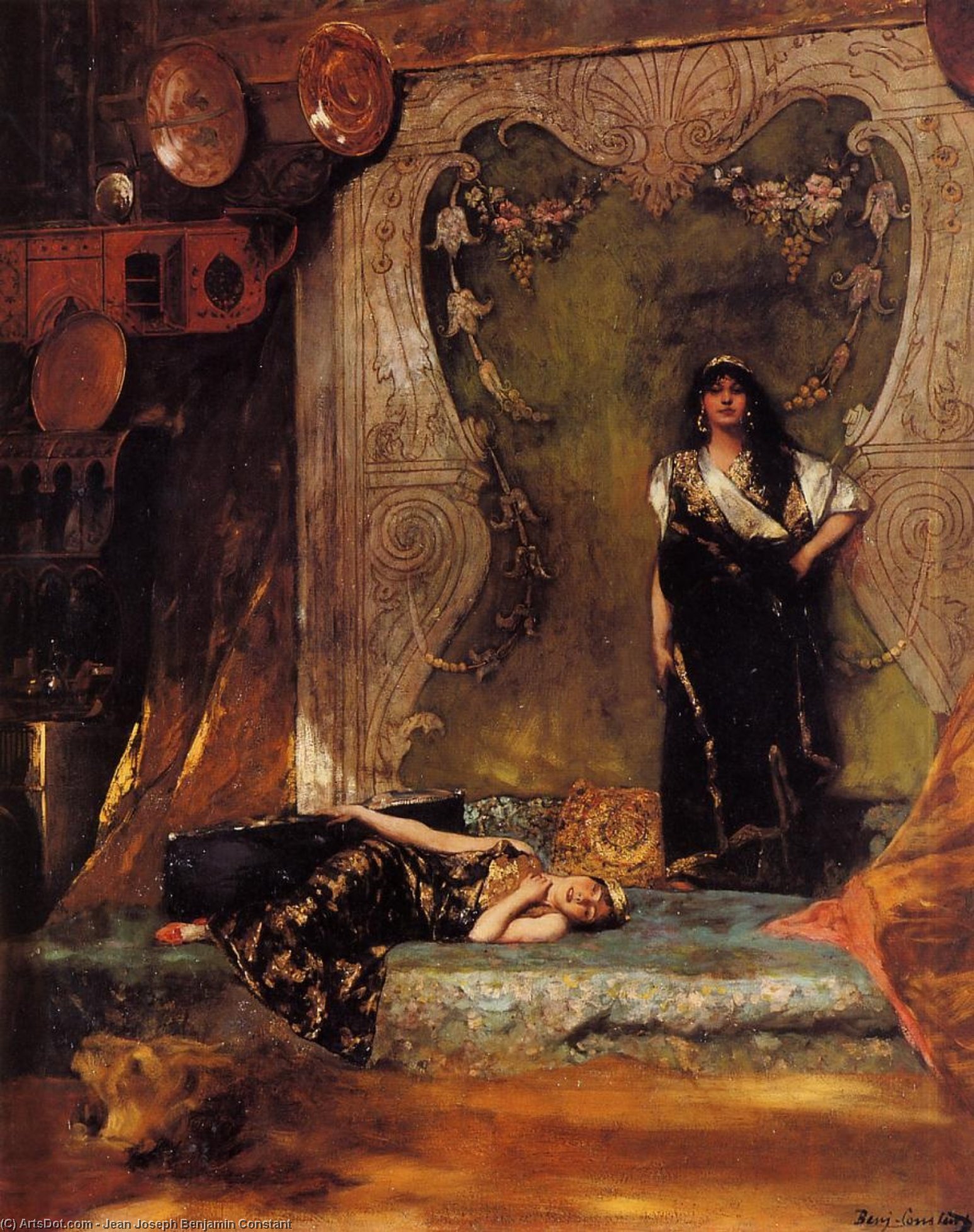 Wikioo.org - The Encyclopedia of Fine Arts - Painting, Artwork by Jean-Joseph Constant (Benjamin-Constant) - Afternoon Langour