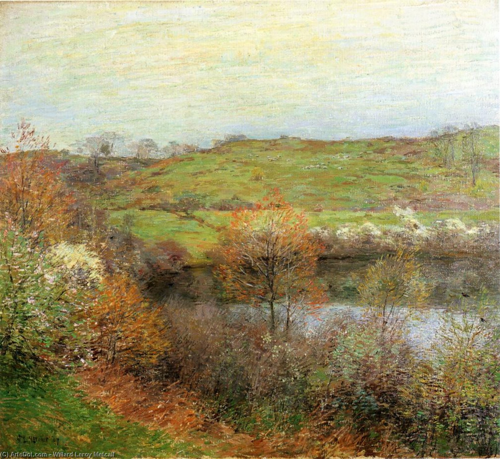 Wikioo.org - The Encyclopedia of Fine Arts - Painting, Artwork by Willard Leroy Metcalf - Buds And Blossoms