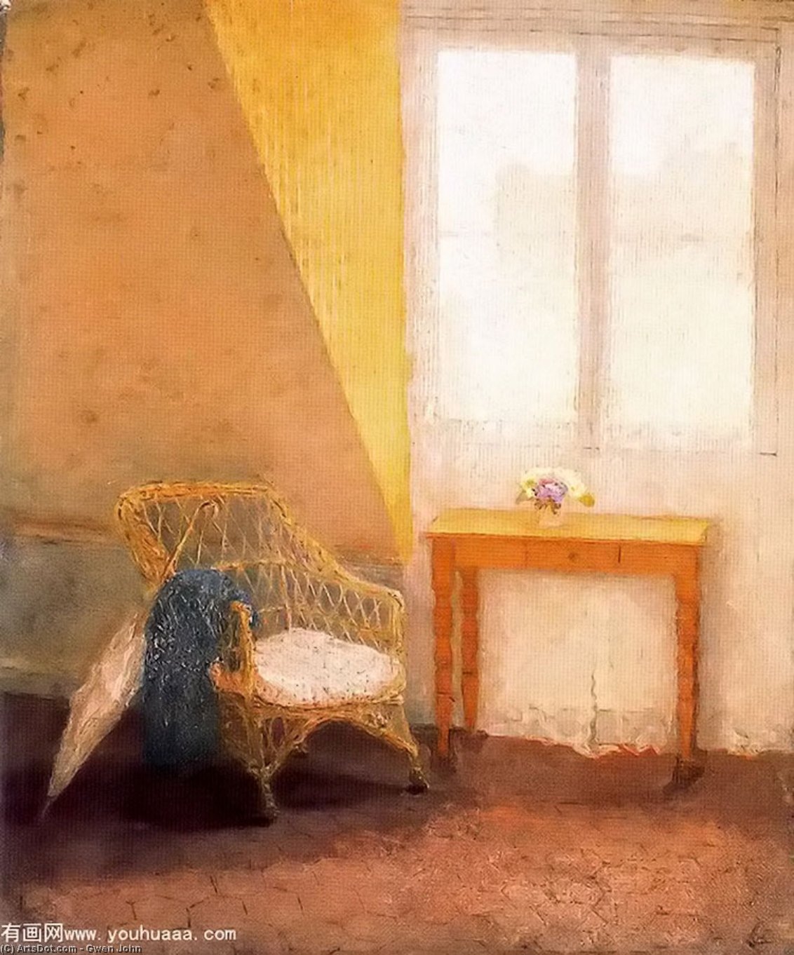 Wikioo.org - The Encyclopedia of Fine Arts - Painting, Artwork by Gwen John - A Corner of the Artist’ Room in Paris