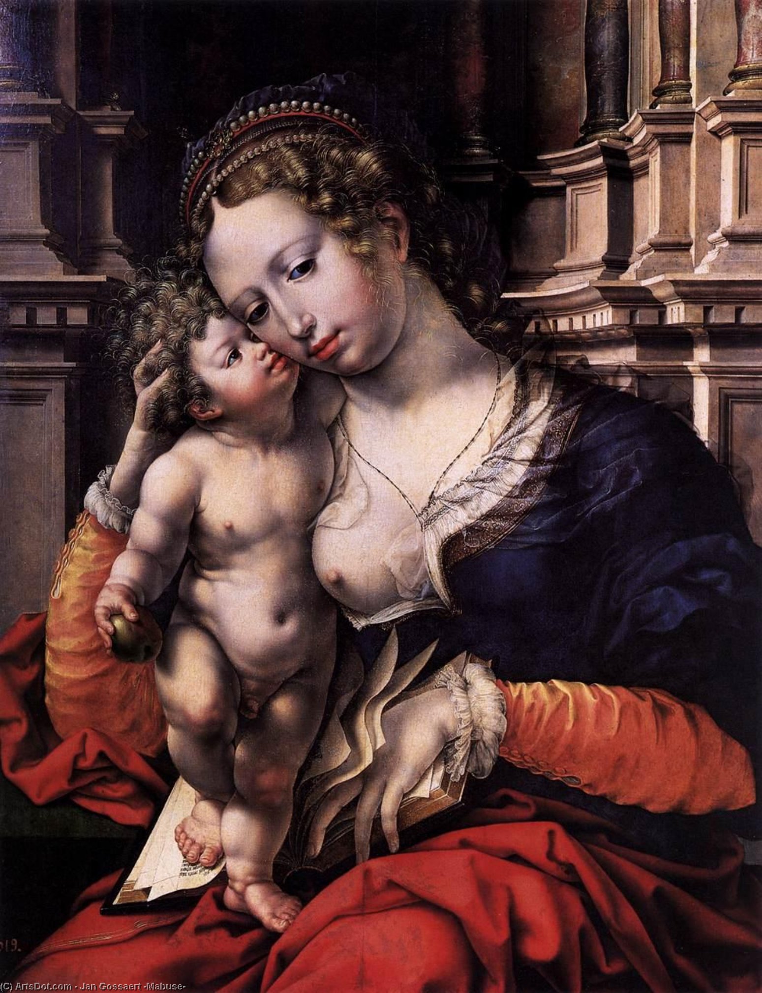 Wikioo.org - The Encyclopedia of Fine Arts - Painting, Artwork by Jan Gossaert (Mabuse) - Virgin and Child