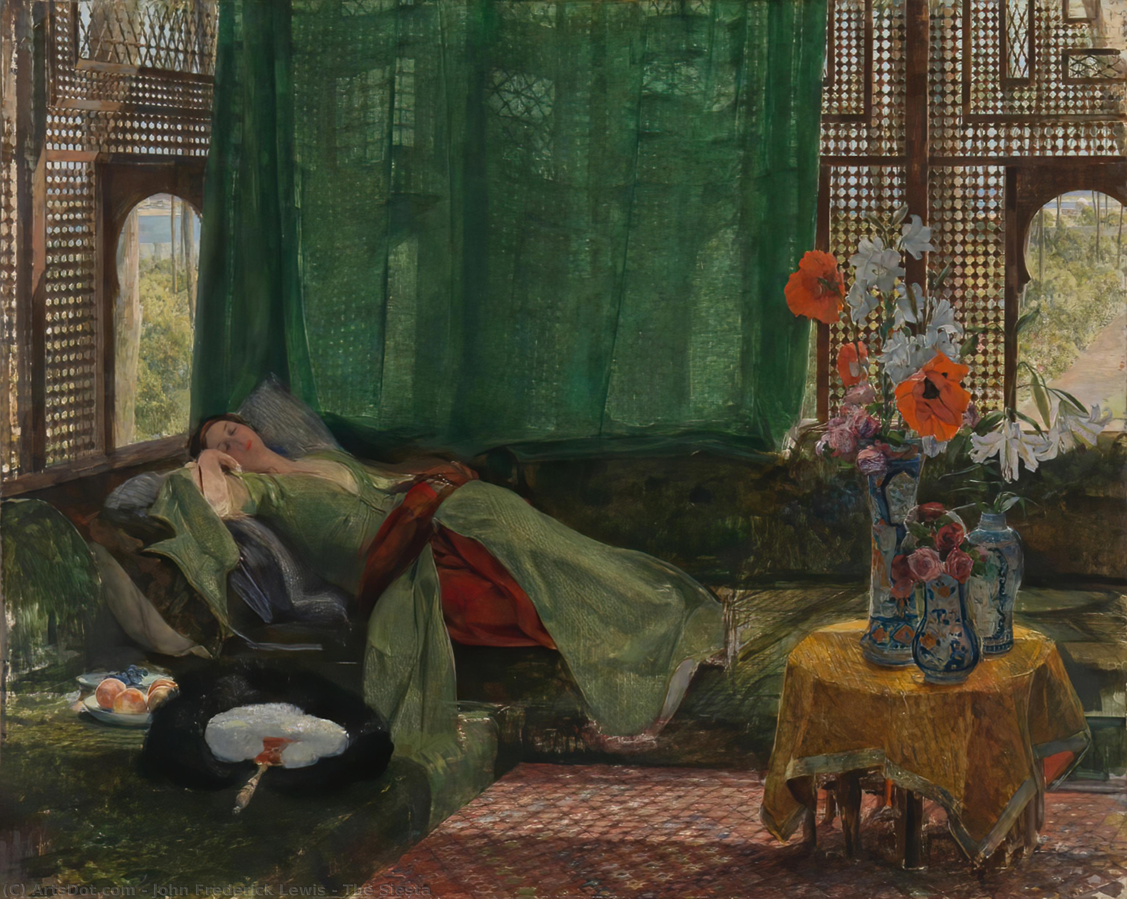 Wikioo.org - The Encyclopedia of Fine Arts - Painting, Artwork by John Frederick Lewis - The Siesta