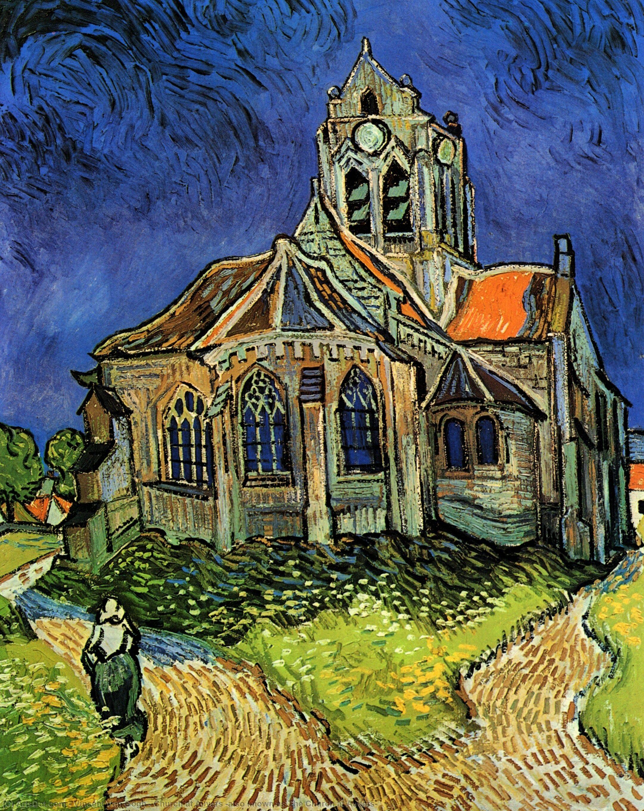 Wikioo.org - The Encyclopedia of Fine Arts - Painting, Artwork by Vincent Van Gogh - Church at Auvers (also known as The Church at Auvers)