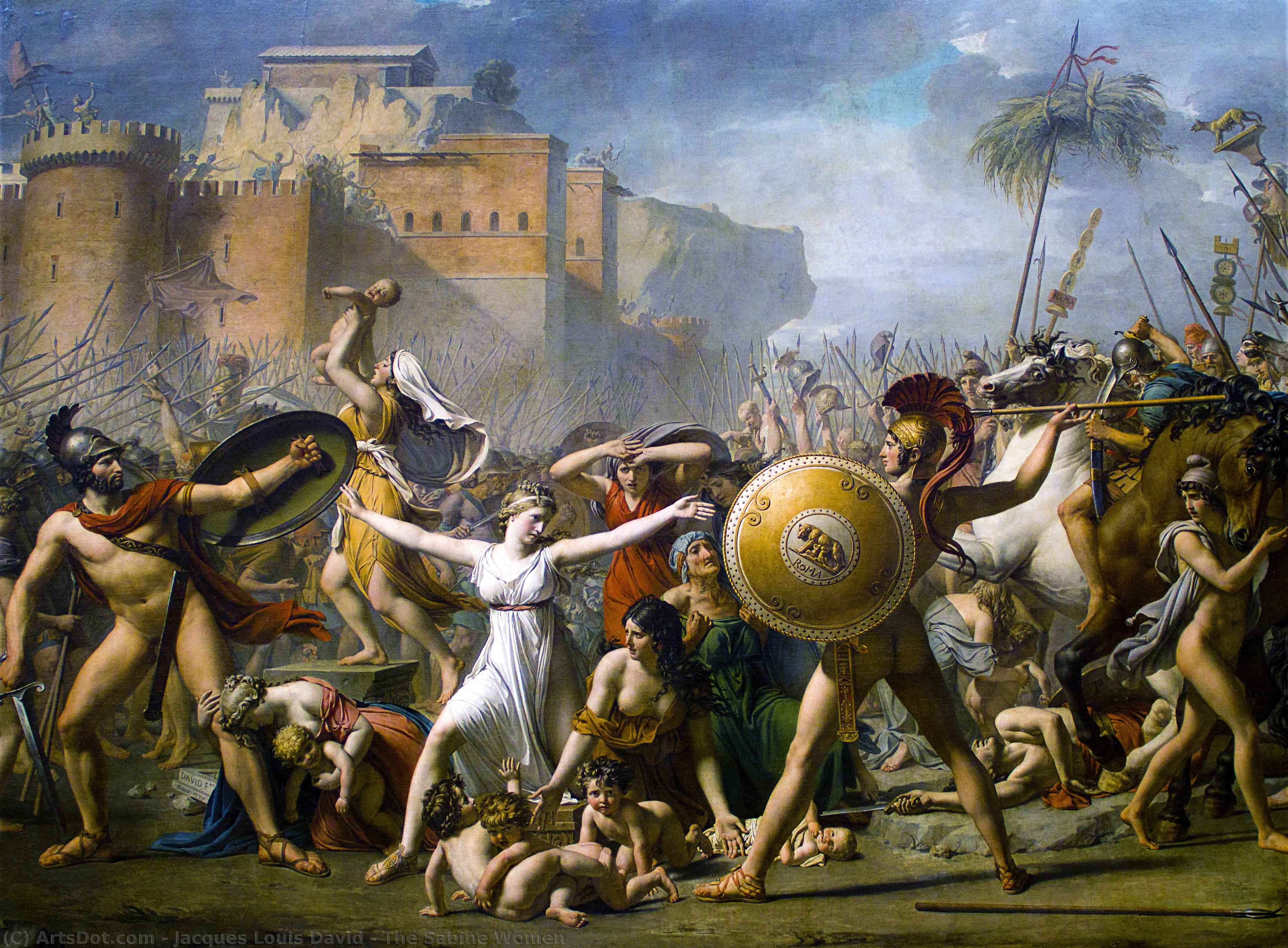 Wikioo.org - The Encyclopedia of Fine Arts - Painting, Artwork by Jacques Louis David - The Sabine Women