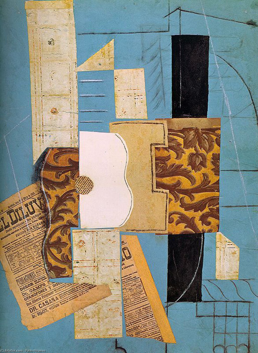 WikiOO.org - Encyclopedia of Fine Arts - Maľba, Artwork Pablo Picasso - The guitar