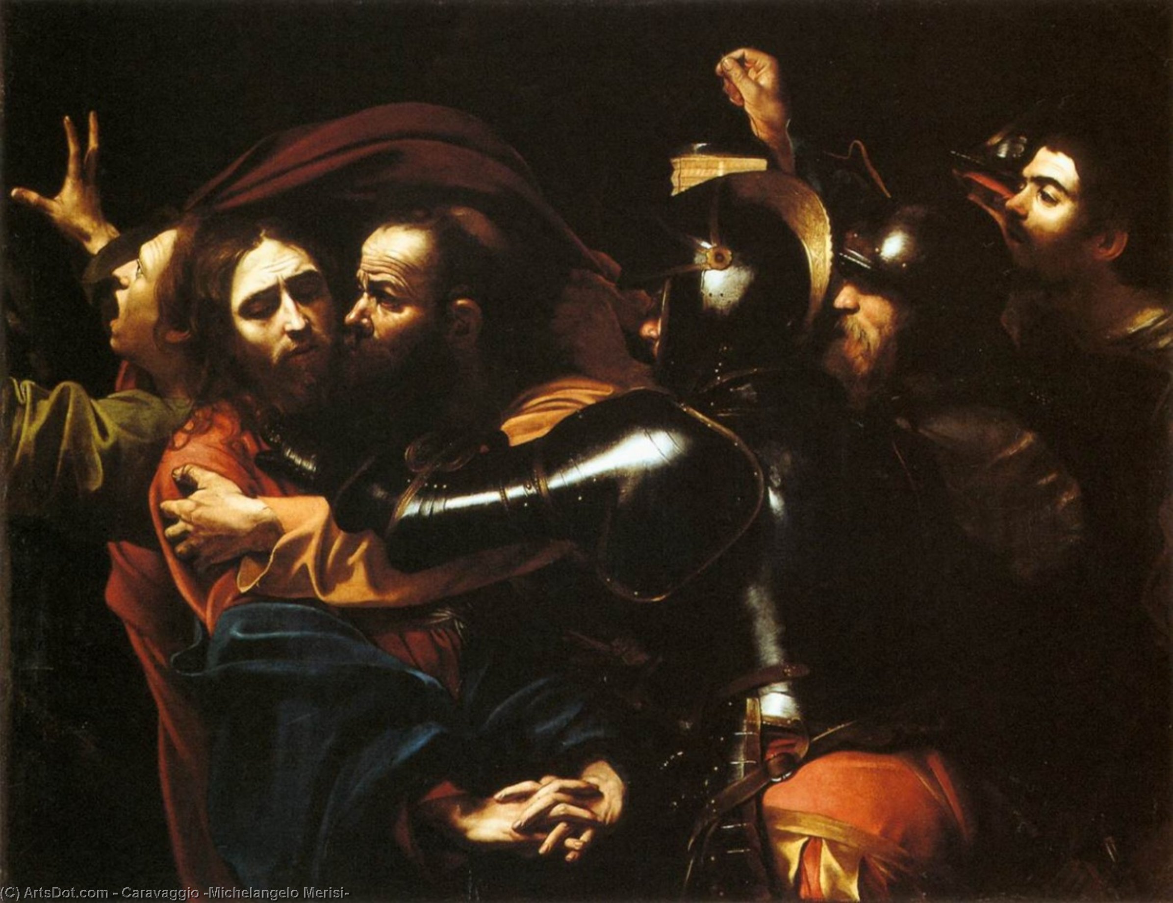 Wikioo.org - The Encyclopedia of Fine Arts - Painting, Artwork by Caravaggio (Michelangelo Merisi) - Taking of Christ