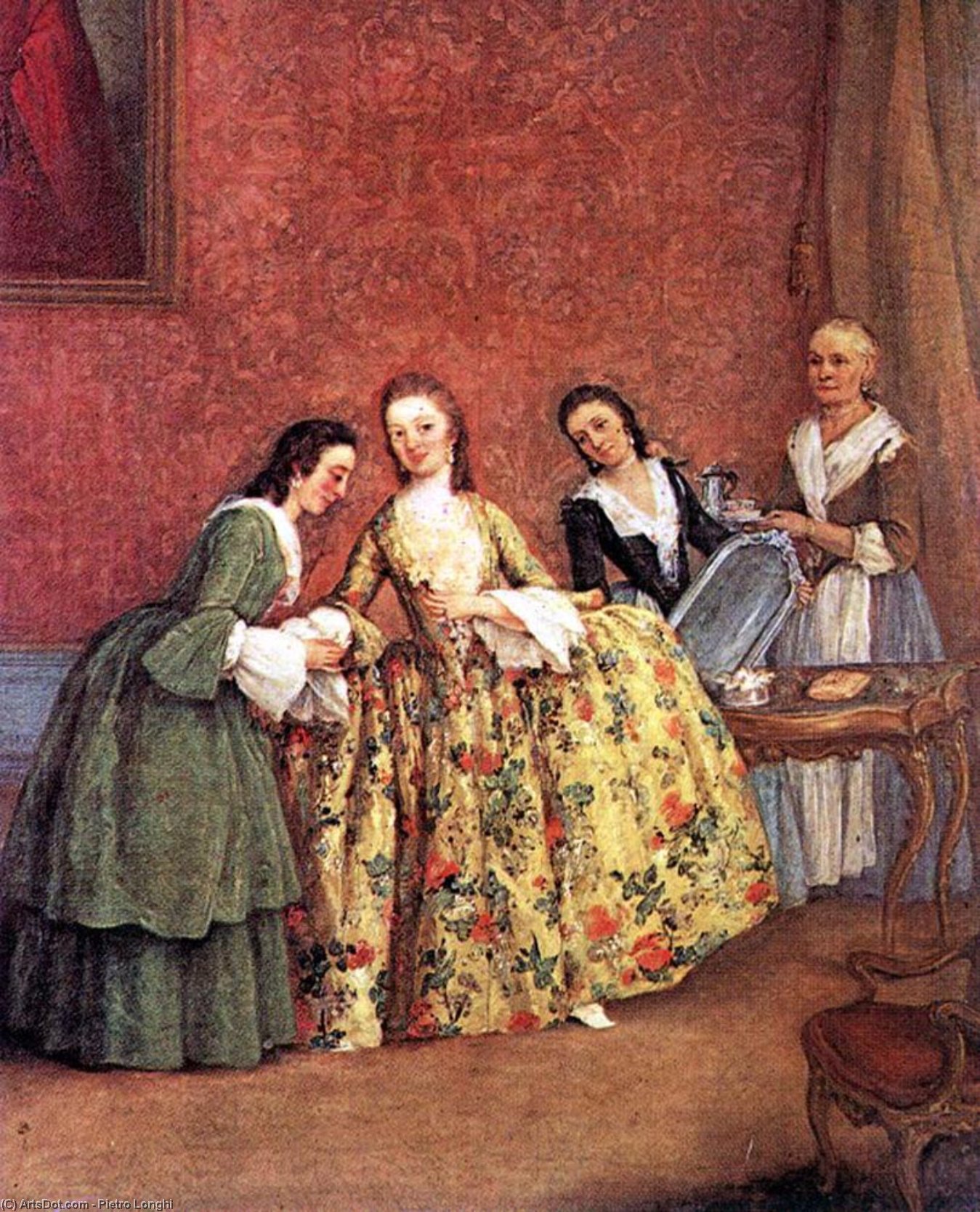 Wikioo.org - The Encyclopedia of Fine Arts - Painting, Artwork by Pietro Longhi - The Venetian Lady's Morning