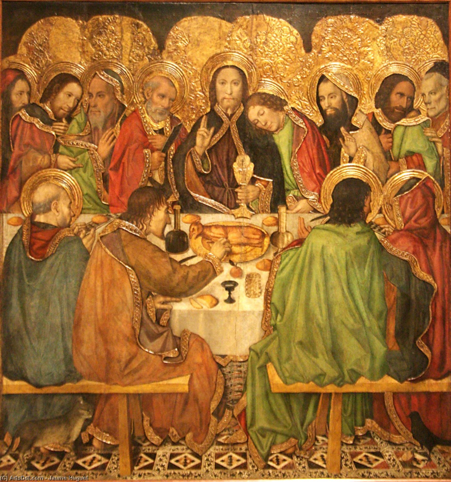 Wikioo.org - The Encyclopedia of Fine Arts - Painting, Artwork by Jaume Huguet - Last Supper