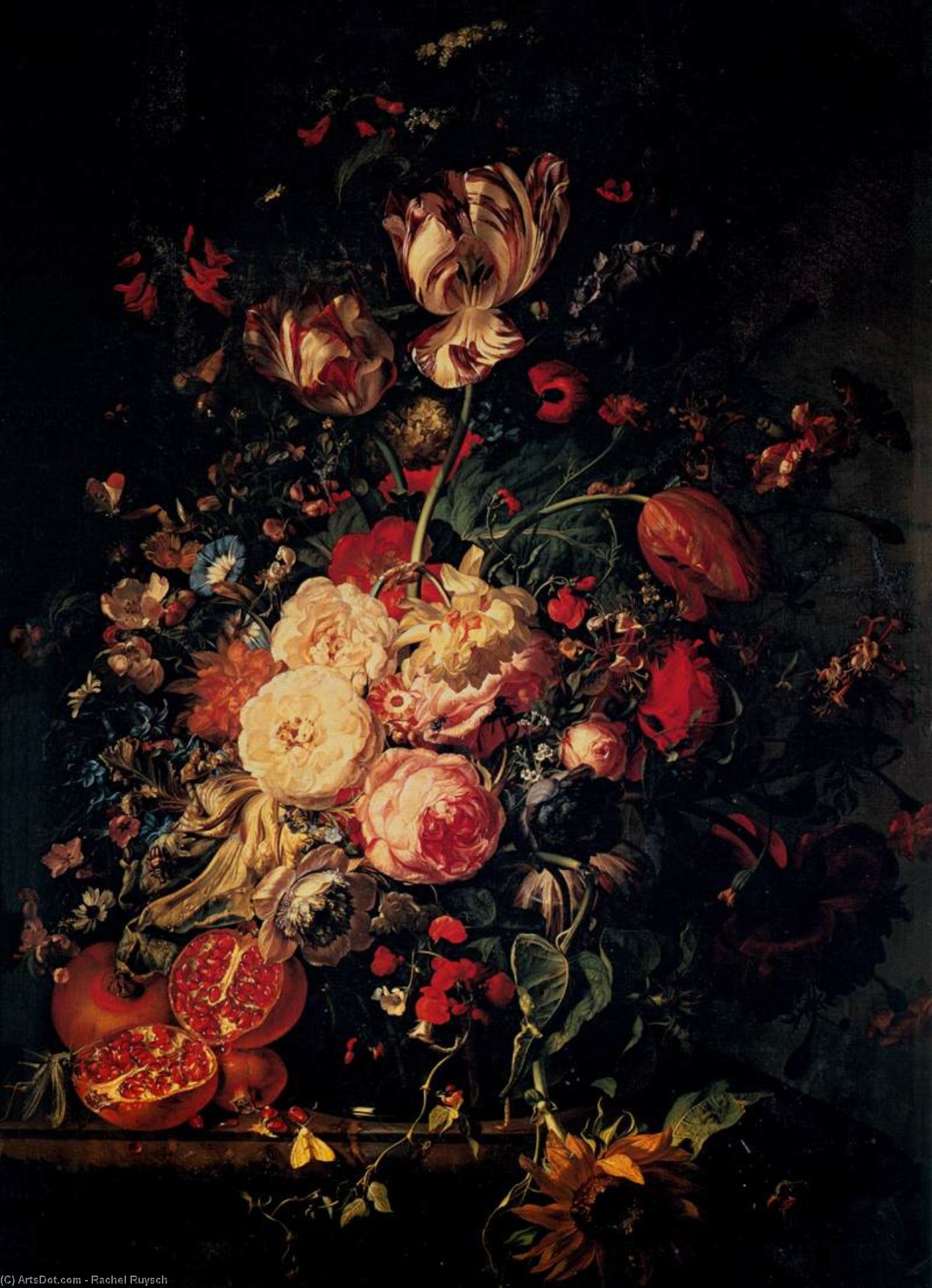 Wikioo.org - The Encyclopedia of Fine Arts - Painting, Artwork by Rachel Ruysch - Still-Life with Flowers