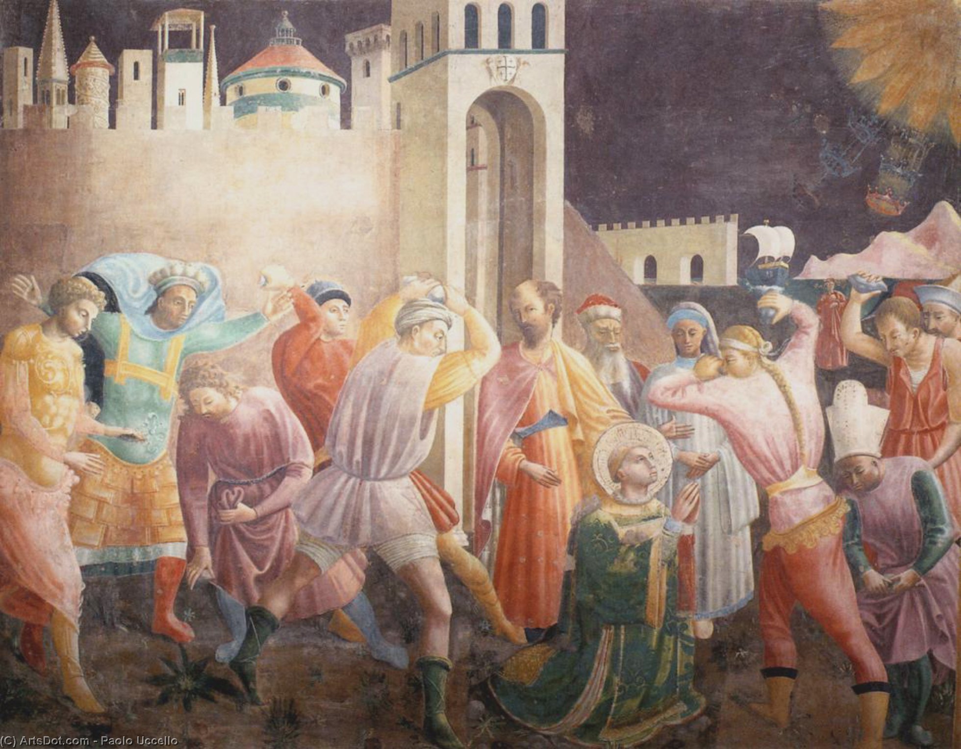 Wikioo.org - The Encyclopedia of Fine Arts - Painting, Artwork by Paolo Uccello - Stoning of St Stephen