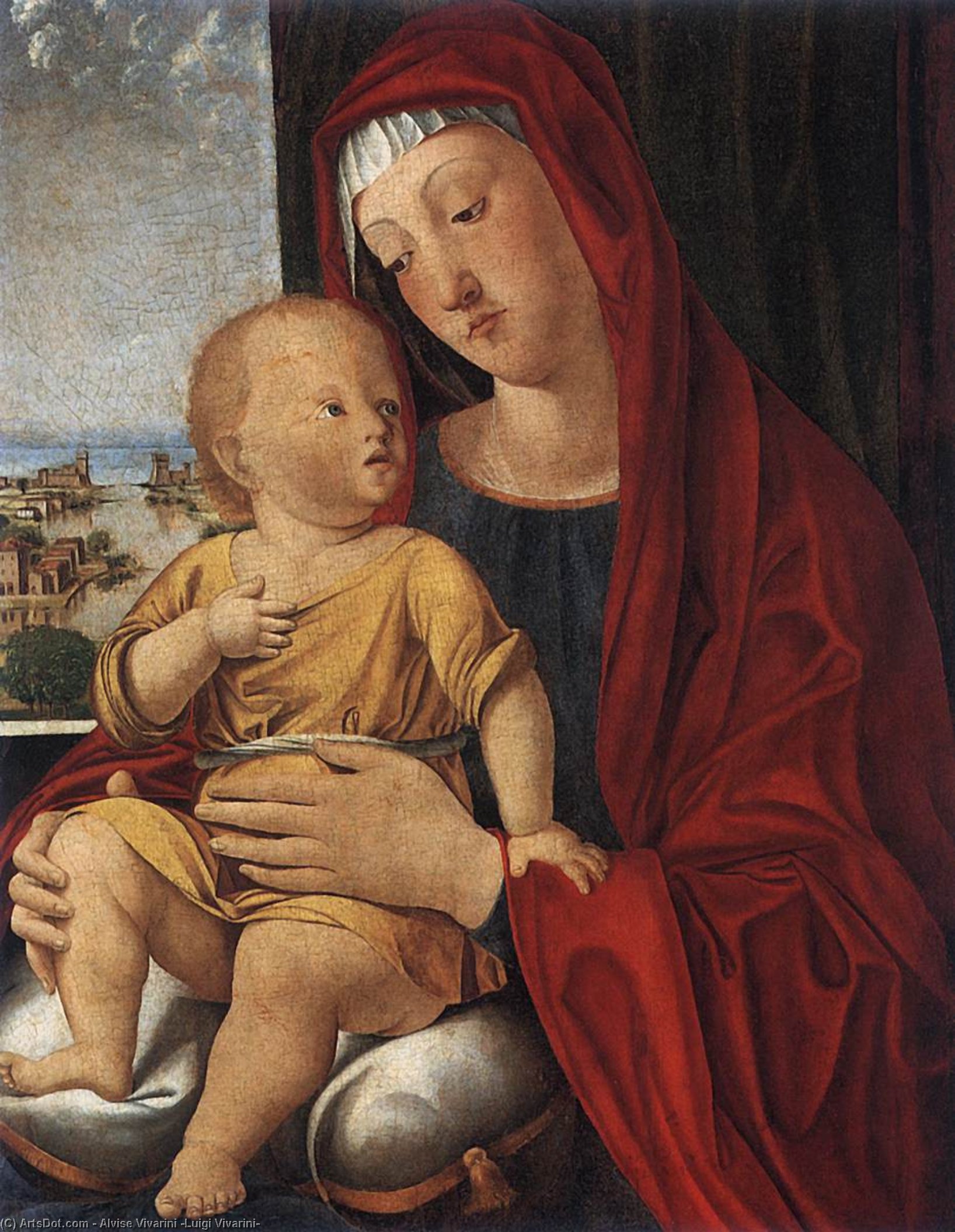 Wikioo.org - The Encyclopedia of Fine Arts - Painting, Artwork by Alvise Vivarini (Luigi Vivarini) - Virgin and Child
