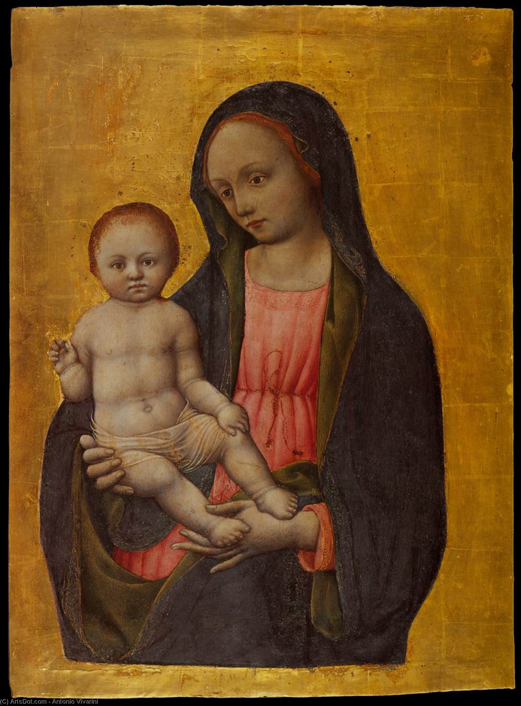 Wikioo.org - The Encyclopedia of Fine Arts - Painting, Artwork by Antonio Vivarini - Virgin and Child Blessing