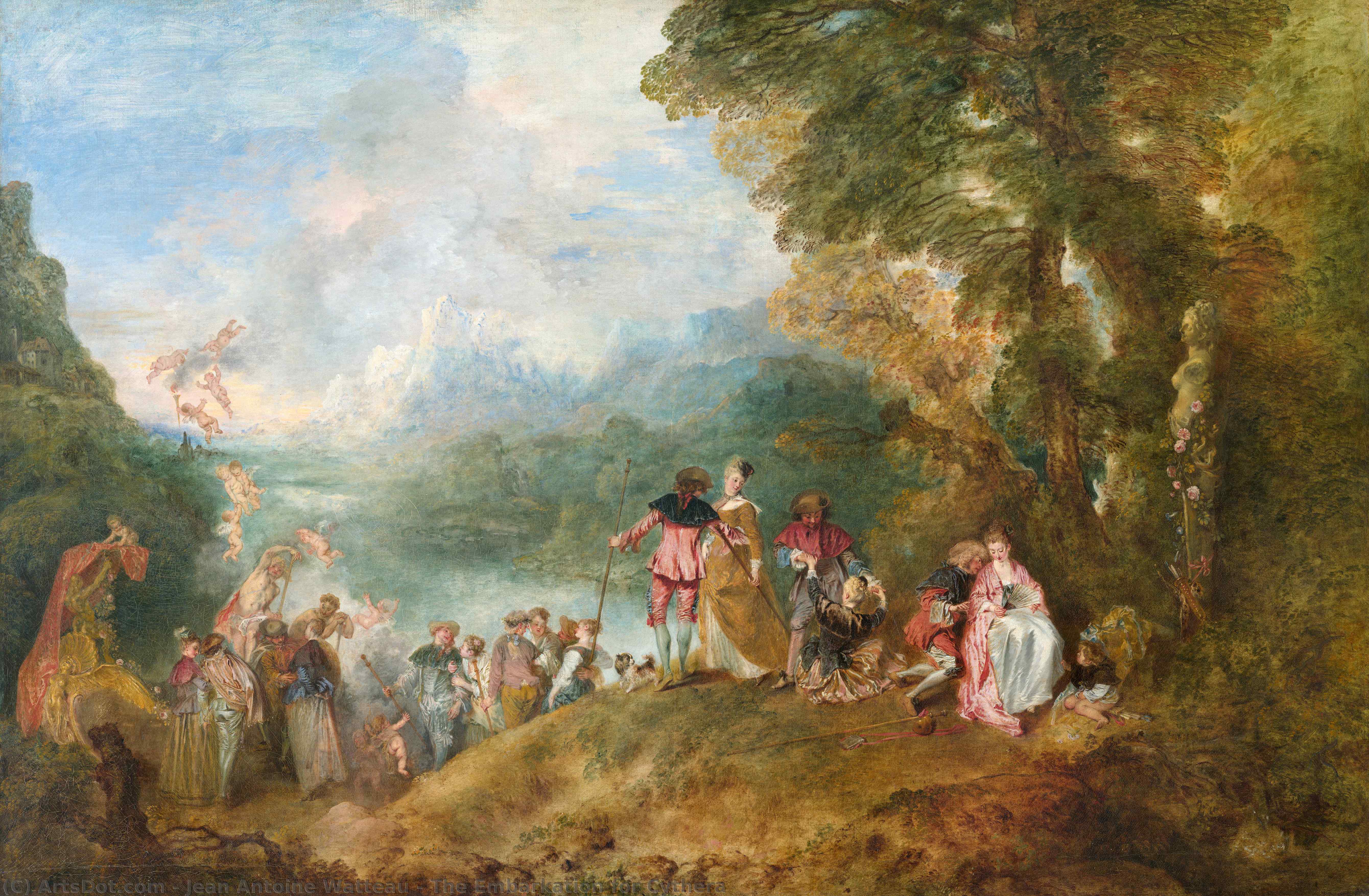 Wikioo.org - The Encyclopedia of Fine Arts - Painting, Artwork by Jean Antoine Watteau - The Embarkation for Cythera