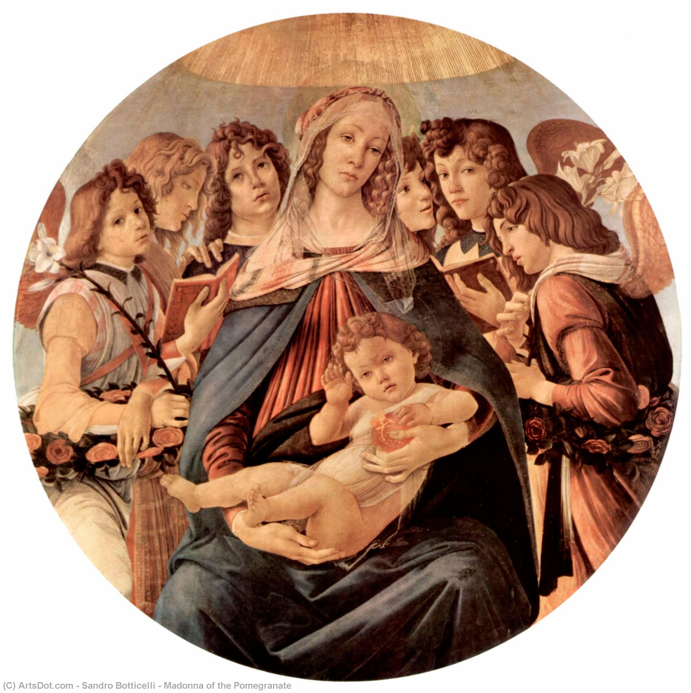 Wikioo.org - The Encyclopedia of Fine Arts - Painting, Artwork by Sandro Botticelli - Madonna of the Pomegranate