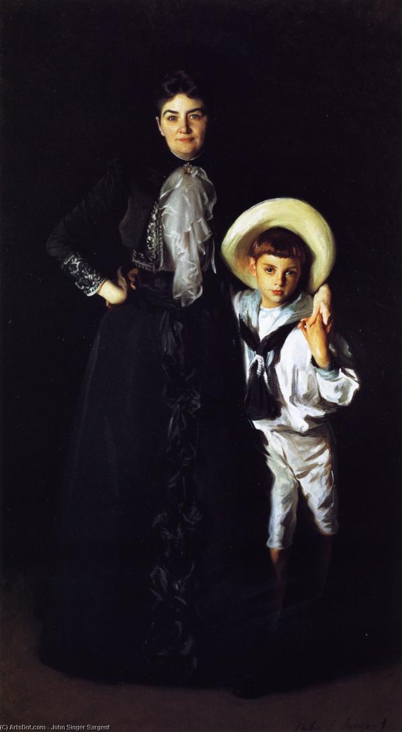 Wikioo.org - The Encyclopedia of Fine Arts - Painting, Artwork by John Singer Sargent - Mrs. Edward Davis and her Son, Livingston