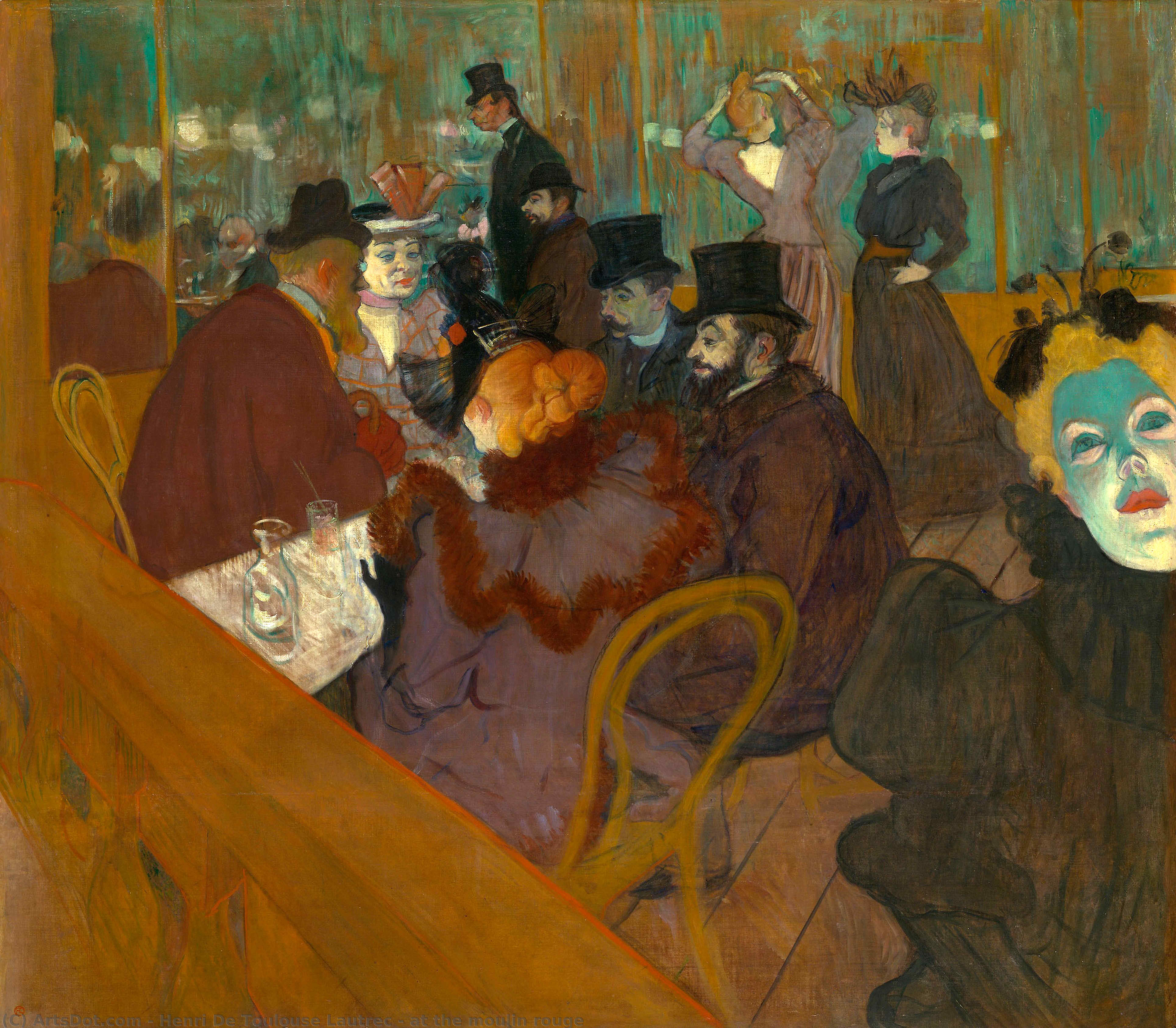 Wikioo.org - The Encyclopedia of Fine Arts - Painting, Artwork by Henri De Toulouse Lautrec - at the moulin rouge