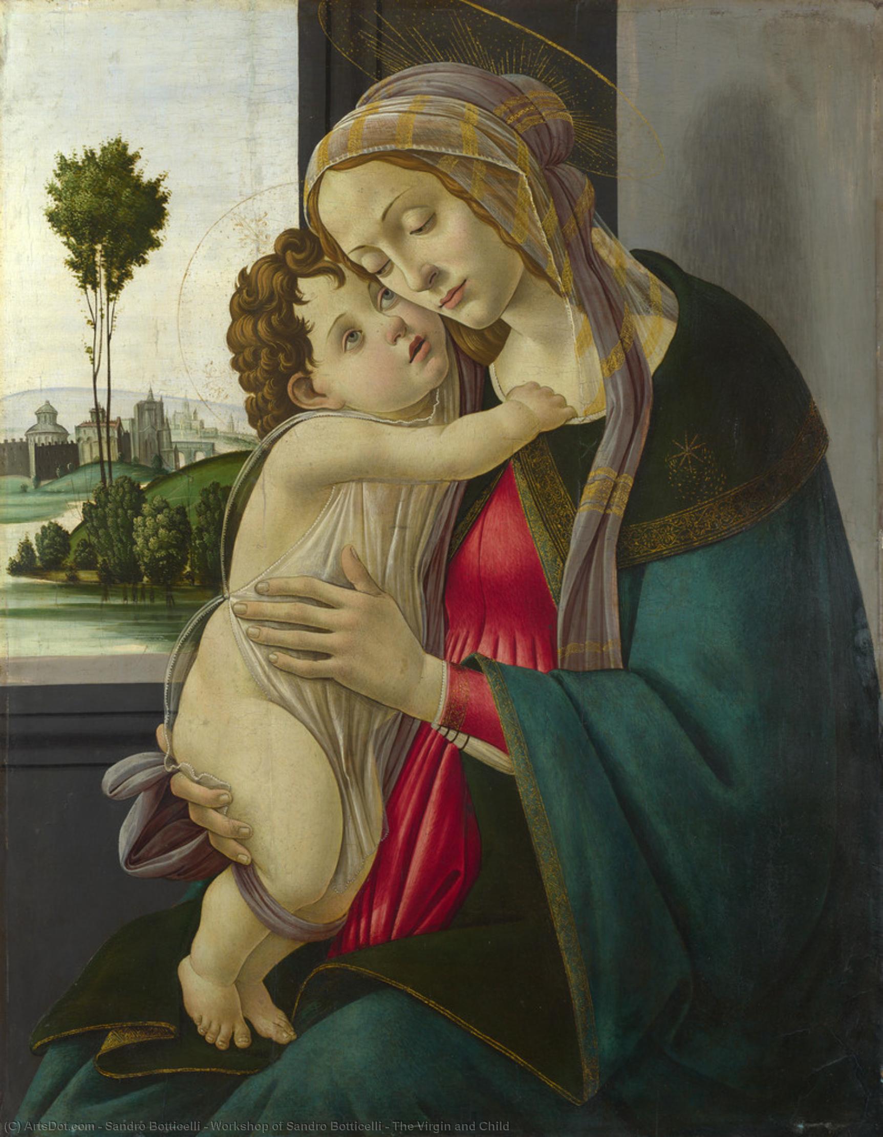 Wikioo.org - The Encyclopedia of Fine Arts - Painting, Artwork by Sandro Botticelli - Workshop of Sandro Botticelli - The Virgin and Child