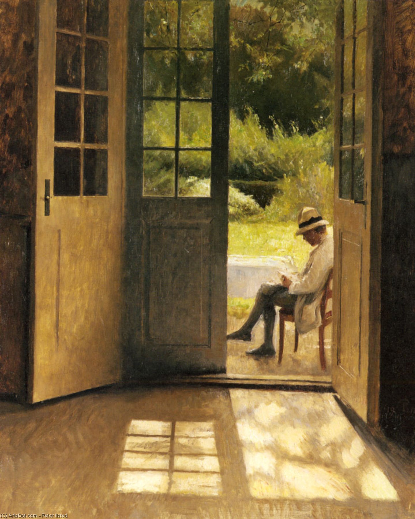 Wikioo.org - The Encyclopedia of Fine Arts - Painting, Artwork by Peter Ilsted - Vilhelm the open door