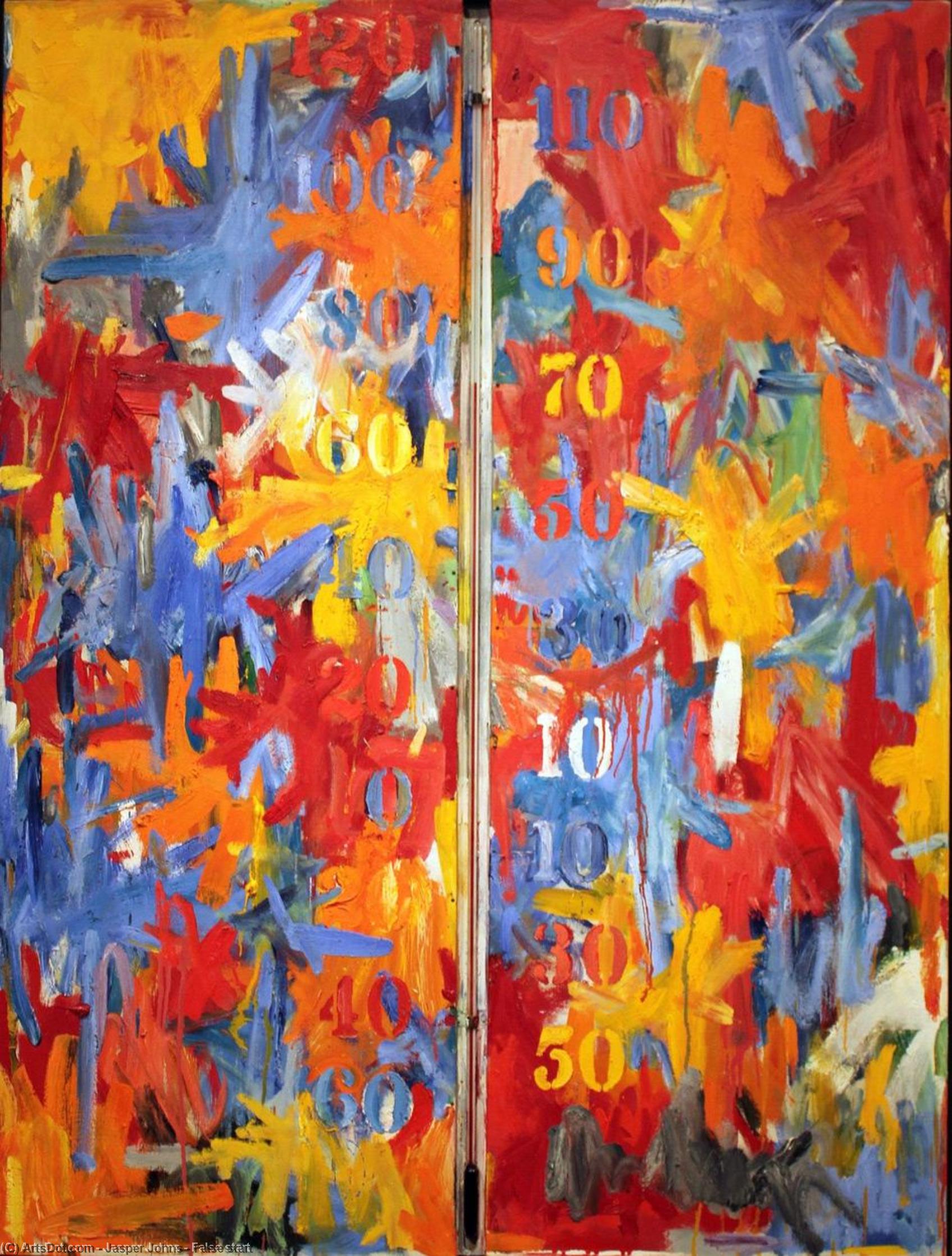 Wikoo.org - موسوعة الفنون الجميلة - اللوحة، العمل الفني Jasper Johns - False start