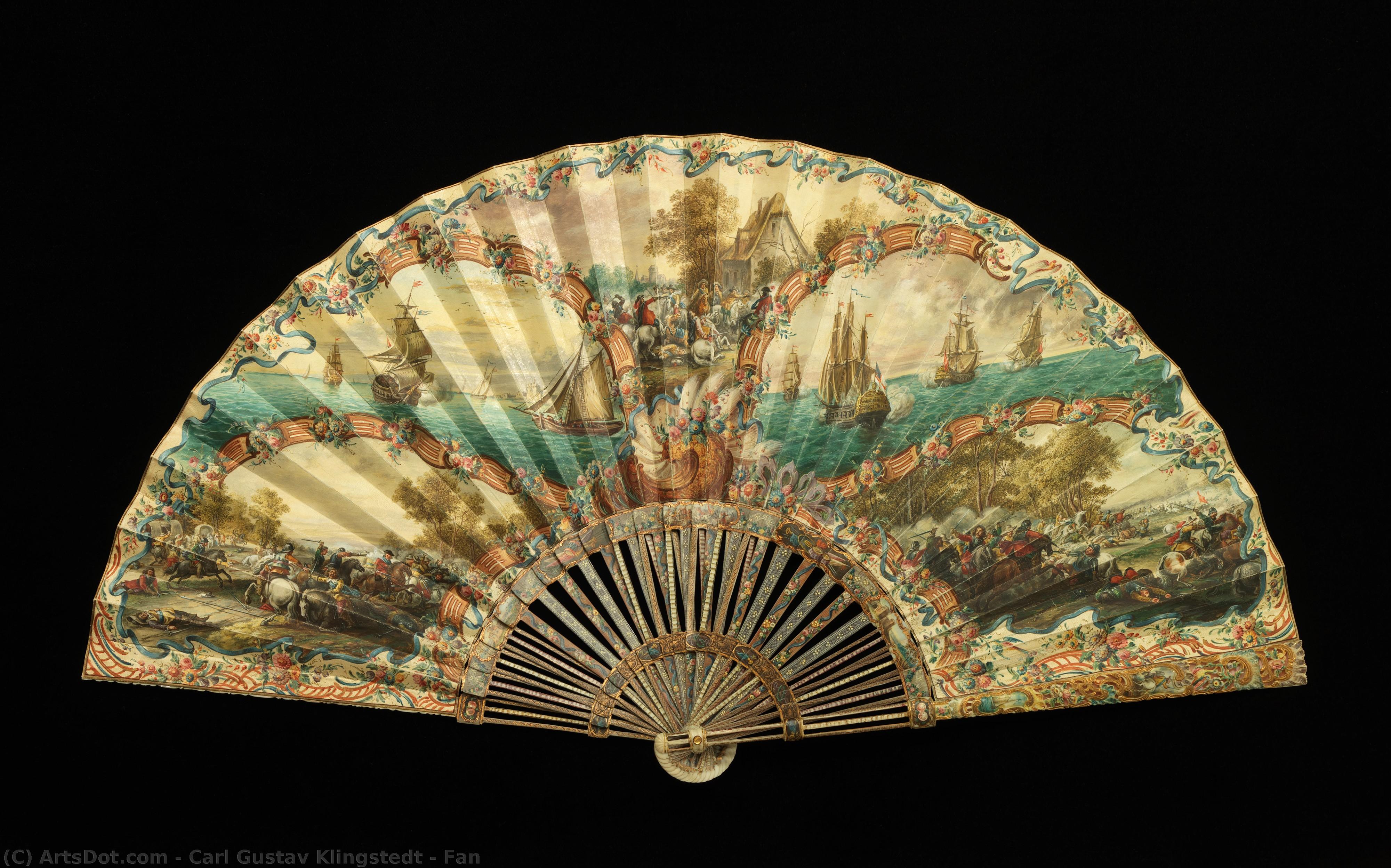  Museum Art Reproductions Fan, 1715 by Carl Gustav Klingstedt (1697-1765, Sweden) | ArtsDot.com