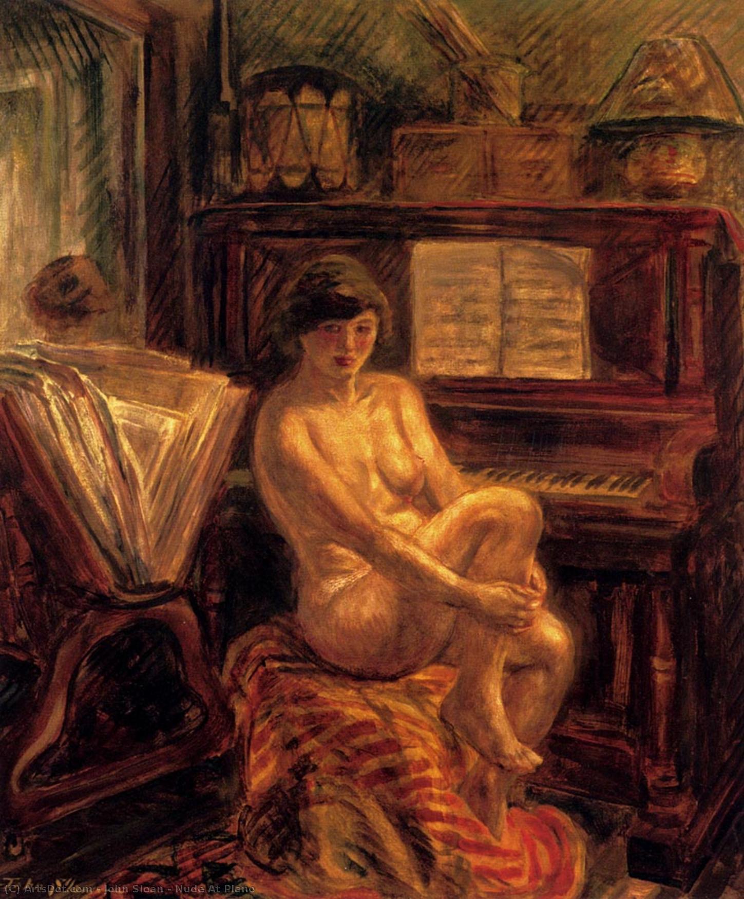  Art Reproductions Nude At Piano, 1928 by John Sloan (1871-1951, United States) | ArtsDot.com
