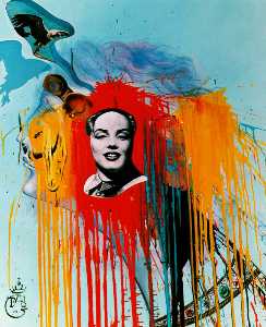 Self-Portrait (Photomontage with the famous 'Mao-Marilyn' that Philippe Halsman created at DalH's wish), 1972