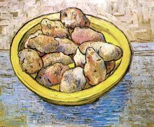 Still Life Potatoes in a Yellow Dish