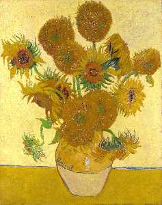 Still Life - Vase with Fifteen Sunflowers