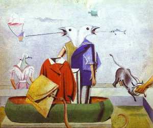 Max Ernst - Birds; also; Birds, Fish-Snake and Scarecrow