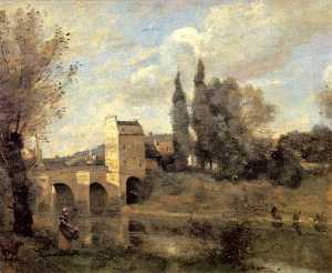 Jean Baptiste Camille Corot - The Bridge at Mantes