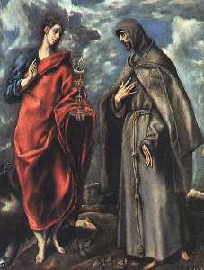 El Greco (Doménikos Theotokopoulos) - Saints John the Evangelist and Francis