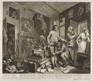 William Hogarth - Plate one, from A Rake's Progress - (own a famous paintings reproduction)