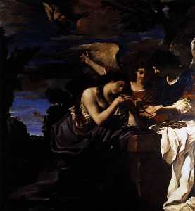 Guercino (Barbieri, Giovanni Francesco) - Magdalen and Two Angels