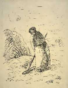 Camille Pissarro - Woman Raking Hay