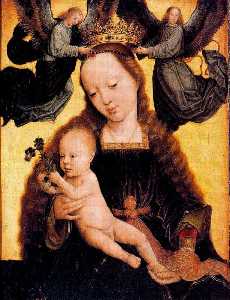 Gerard David - The Virgin and Child with two angels crowning her
