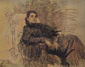 Ilya Yefimovich Repin - Portrait of actress Eleonora Duse