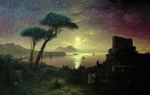 Ivan Aivazovsky - The Bay of Naples at moonlit night