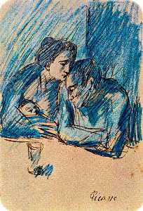 Pablo Picasso - Couple et enfant au café