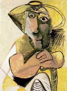 Pablo Picasso - Seated man with staff