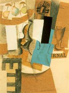 Pablo Picasso - Still life with violin and fruits