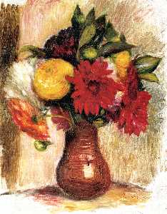 Pierre-Auguste Renoir - Bouquet of Flowers in an Earthenware Pitcher