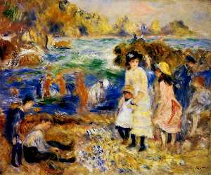 niños junto al mar en guernsey