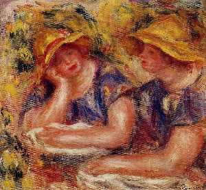 Pierre-Auguste Renoir - Two Women in Blue Blouses