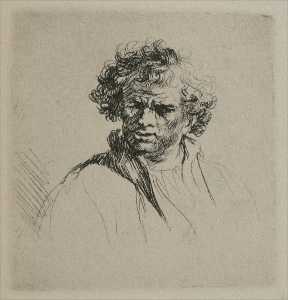 Rembrandt Van Rijn - A Man with Curly Hair