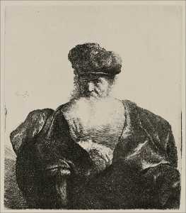 Rembrandt Van Rijn - An Old Man with a WHite Beard and a Fur Cap
