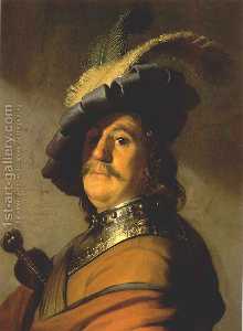 Rembrandt Van Rijn - Bust with a Gorge and Plumed Hat