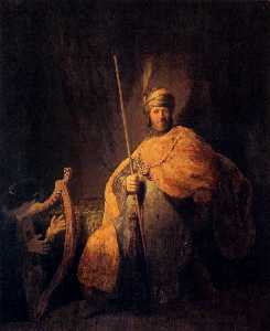 Rembrandt Van Rijn - David Playing The Harp To Saul