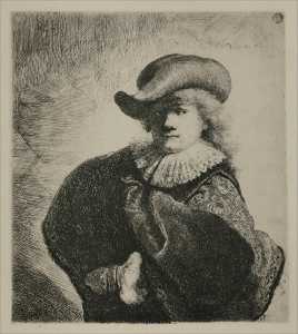 Rembrandt Van Rijn - Portrait of Rembrandt with Broad Hat
