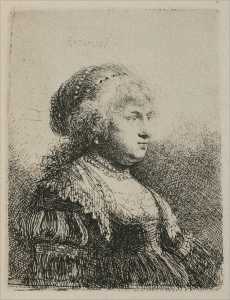 Rembrandt's Wife with Pearls in her Hair
