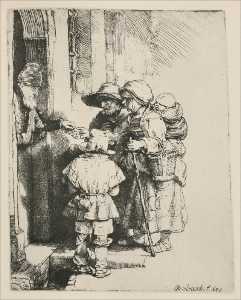 Three Beggars at the Door of a House