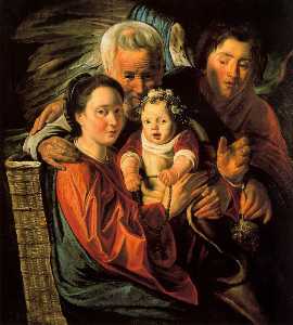 Jacob Jordaens - The Holy Family with an Angel